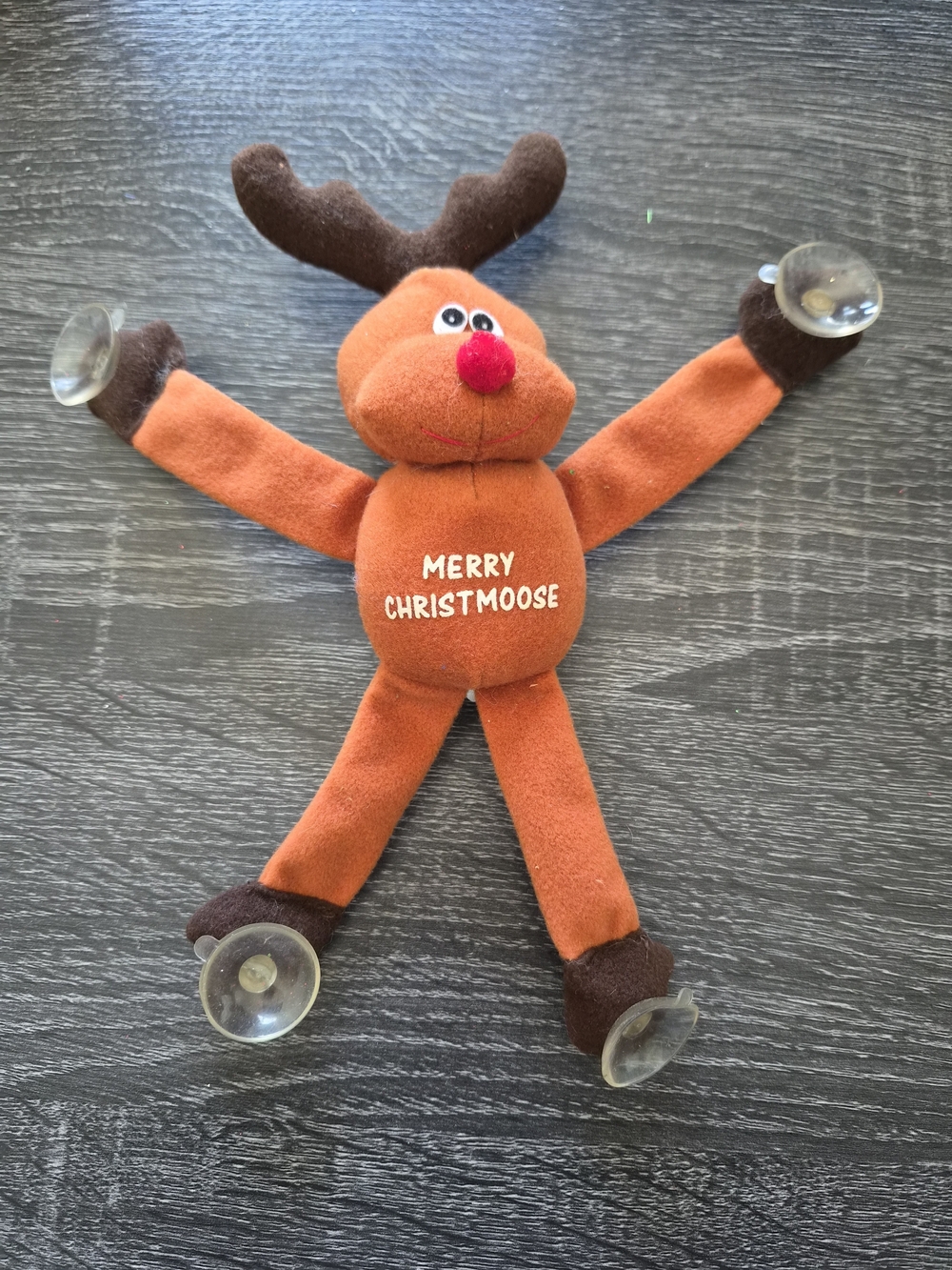 Merry Christmoose Plush Window Buddy - Brown Reindeer Toy